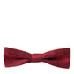 Dolce & Gabbana Red Brocade Silk Adjustable Neck Men Bow Tie