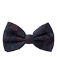 Dolce & Gabbana Blue Floral Brocade Adjustable Neck Men Bow Tie