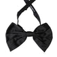 Dolce & Gabbana Black Satin Silk Adjustable Neck Men Bow Tie