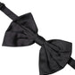 Dolce & Gabbana Black Satin Silk Adjustable Neck Men Bow Tie