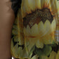 Dolce & Gabbana Black Sunflower A-line Pleated Maxi Dress