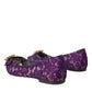 Dolce & Gabbana Purple Taormina Lace Crystal Loafers Shoes