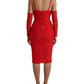 Dolce & Gabbana Red Stretch Cut Out Midi Dress