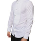 Dolce & Gabbana White Bib Cotton Poplin Formal Dress Shirt