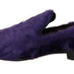 Dolce & Gabbana Purple Sheep Fur Leather Loafers