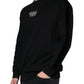 Dolce & Gabbana Black Cotton Crown Pullover Sweatshirt Sweater