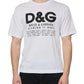 Dolce & Gabbana White Cotton DG Logo Print Casual T-shirt