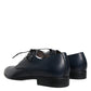 Dolce & Gabbana Navy Blue Leather Derby Dress Formal Shoes