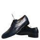 Dolce & Gabbana Navy Blue Leather Derby Dress Formal Shoes