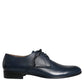 Dolce & Gabbana Navy Blue Leather Derby Dress Formal Shoes