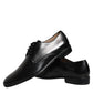 Dolce & Gabbana Black Leather Derby Formal Dress Shoes