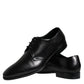 Dolce & Gabbana Black Calfskin Leather Derby Men Dress Shoes