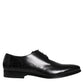 Dolce & Gabbana Black Calfskin Leather Derby Men Dress Shoes