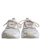 Dolce & Gabbana White Beige Leather Sport DAYMASTER Sneakers Shoes