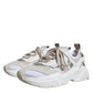 Dolce & Gabbana White Beige Leather Sport DAYMASTER Sneakers Shoes