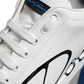 Dolce & Gabbana White Blue Leather Logo Low Top Sneakers Shoes