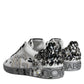 Dolce & Gabbana White Silver Crystal Logo Portofino Sneakers Shoes