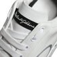 Dolce & Gabbana White Blue Leather Logo Low Top Sneakers Shoes