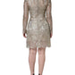 Dolce & Gabbana Gold Floral Lace A-line Sheath Mini Dress