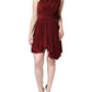 Dolce & Gabbana Red One Shoulder Pleated A-line Mini Dress