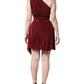 Dolce & Gabbana Red One Shoulder Pleated A-line Mini Dress