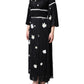 Dolce & Gabbana Black Silk Daisy A-line Long Maxi Dress