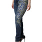 Dolce & Gabbana Blue Floral Cotton Stretch Skinny Denim Jeans