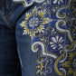 Dolce & Gabbana Blue Floral Cotton Stretch Skinny Denim Jeans