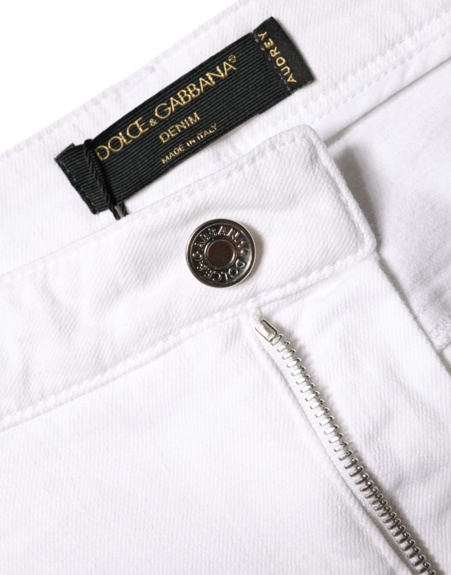 Dolce & Gabbana White Cotton Stretch AUDREY Skinny Jeans