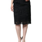 Dolce & Gabbana Black Floral Lace High Waist Pencil Cut Skirt