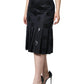 Dolce & Gabbana Black DG Monogram Pleated Midi Skirt