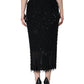 Dolce & Gabbana Black Embellished Pencil Cut Midi Skirt