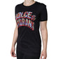 Dolce & Gabbana Black Cotton Logo Print Round Neck T-shirt