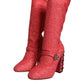 Dolce & Gabbana Pink Crystal Lurex Fantasy High Boots Shoes