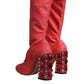 Dolce & Gabbana Pink Crystal Lurex Fantasy High Boots Shoes