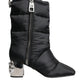 Dolce & Gabbana Black Padded DG Logo Heels Boots Shoes