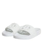 Dolce & Gabbana White Rubber Slides Sandals Beachwear Shoes