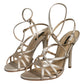 Dolce & Gabbana Beige Leather Stiletto Heels Sandals Shoes