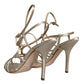 Dolce & Gabbana Beige Leather Stiletto Heels Sandals Shoes