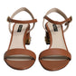 Dolce & Gabbana Brown Leather Ankle Strap Sandals Shoes