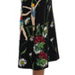 Dolce & Gabbana Black Floral Embellished A-Line Mid-Calf Skirt