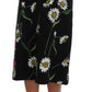 Dolce & Gabbana Black Floral Embellished A-Line Mid-Calf Skirt