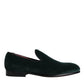 Dolce & Gabbana Green Velvet Slip On Loafers Flats Shoes