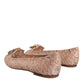 Dolce & Gabbana Beige Lace Crystal Ballet Flats Loafers Shoes