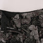 Dolce & Gabbana Gray Floral Brocade High Waist Shorts