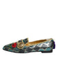 Dolce & Gabbana Multicolor Jacquard Embellished Loafers Shoes