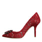 Dolce & Gabbana Red Taormina Lace Crystal Heels Pumps Shoes