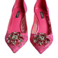 Dolce & Gabbana Pink Taormina Lace Crystal Heels Pumps Shoes