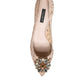 Dolce & Gabbana Beige Taormina Lace Crystal Heels Pumps Shoes