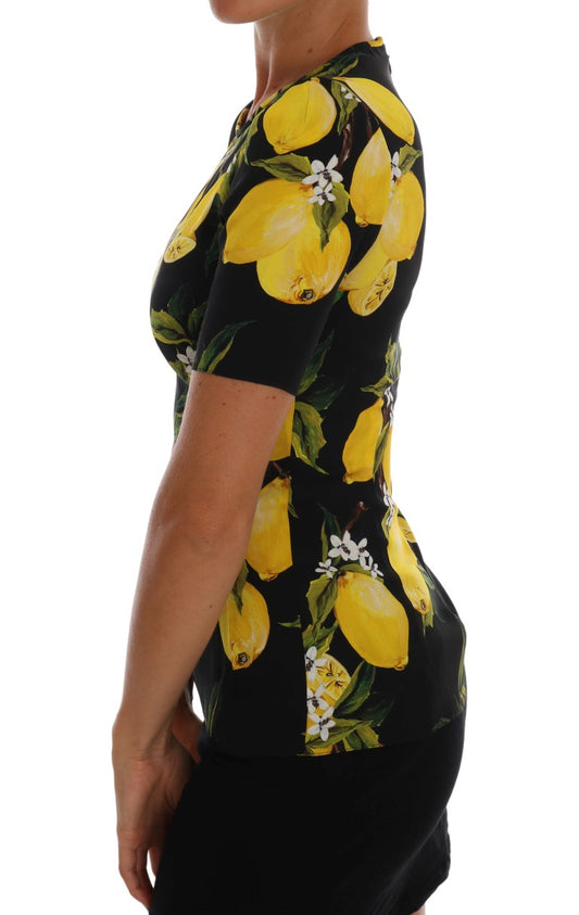 Dolce & Gabbana Sicilian Lemon Print Silk Blouse